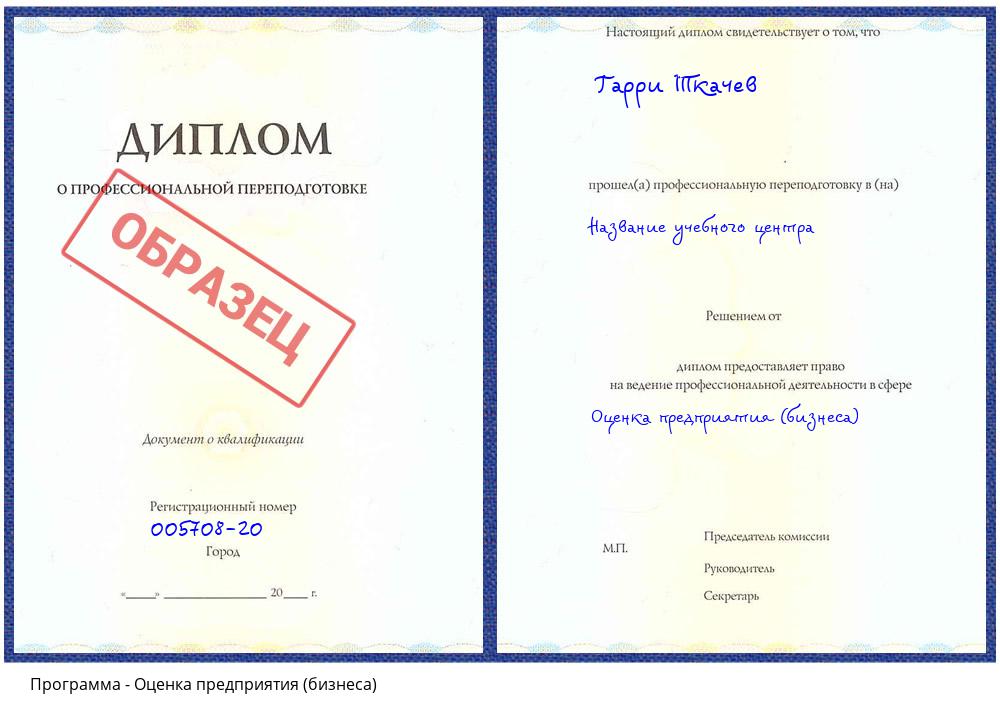 Оценка предприятия (бизнеса) Кумертау